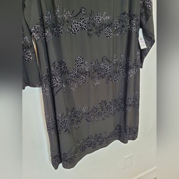 NEW Jessica Howard Formal Dress Midi Sheath Glitter Burnout Floral Cocktail 22 W - Picture 6 of 10